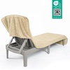 image:imageCotton Paradise 2 Piece Lounge Chair Towels with Pocket 32  86 inches Pool Chair Towels Soft and Absorbent Chaise Lounge Towels for Pool Light Gray 2 PieceBeige