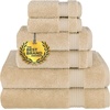 image:imageCotton Paradise 4 Piece Turkish Bath Towels for Bathroom 100 Cotton Extra Large Soft Plush Towels Bathroom Set Aqua BlueBeige