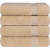 image:imageCotton Paradise 4 Piece Turkish Bath Towels for Bathroom 100 Cotton Extra Large Soft Plush Towels Bathroom Set Aqua BlueBeige