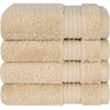 image:imageCotton Paradise 4 Piece Turkish Bath Towels for Bathroom 100 Cotton Extra Large Soft Plush Towels Bathroom Set Aqua BlueBeige