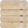 image:imageCotton Paradise 4 Piece Turkish Bath Towels for Bathroom 100 Cotton Extra Large Soft Plush Towels Bathroom Set Aqua BlueBeige