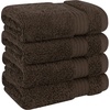 image:imageCotton Paradise 4 Piece Turkish Bath Towels for Bathroom 100 Cotton Extra Large Soft Plush Towels Bathroom Set Aqua BlueChocolate Brown