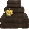 image:imageCotton Paradise 4 Piece Turkish Bath Towels for Bathroom 100 Cotton Extra Large Soft Plush Towels Bathroom Set Aqua BlueChocolate Brown