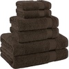 image:imageCotton Paradise 4 Piece Turkish Bath Towels for Bathroom 100 Cotton Extra Large Soft Plush Towels Bathroom Set Aqua BlueChocolate Brown
