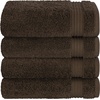 image:imageCotton Paradise 4 Piece Turkish Bath Towels for Bathroom 100 Cotton Extra Large Soft Plush Towels Bathroom Set Aqua BlueChocolate Brown