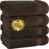 image:imageCotton Paradise 4 Piece Turkish Bath Towels for Bathroom 100 Cotton Extra Large Soft Plush Towels Bathroom Set Aqua BlueChocolate Brown