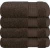 image:imageCotton Paradise 4 Piece Turkish Bath Towels for Bathroom 100 Cotton Extra Large Soft Plush Towels Bathroom Set Aqua BlueChocolate Brown