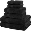 image:imageCotton Paradise 4 Piece Turkish Bath Towels for Bathroom 100 Cotton Extra Large Soft Plush Towels Bathroom Set Aqua BlueCoal Black