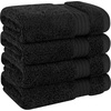 image:imageCotton Paradise 4 Piece Turkish Bath Towels for Bathroom 100 Cotton Extra Large Soft Plush Towels Bathroom Set Aqua BlueCoal Black