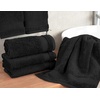 image:imageCotton Paradise 4 Piece Turkish Bath Towels for Bathroom 100 Cotton Extra Large Soft Plush Towels Bathroom Set Aqua BlueCoal Black