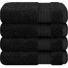 image:imageCotton Paradise 4 Piece Turkish Bath Towels for Bathroom 100 Cotton Extra Large Soft Plush Towels Bathroom Set Aqua BlueCoal Black