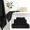 image:imageCotton Paradise 4 Piece Turkish Bath Towels for Bathroom 100 Cotton Extra Large Soft Plush Towels Bathroom Set Aqua BlueCoal Black