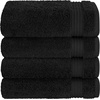 image:imageCotton Paradise 4 Piece Turkish Bath Towels for Bathroom 100 Cotton Extra Large Soft Plush Towels Bathroom Set Aqua BlueCoal Black
