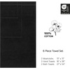 image:imageCotton Paradise 4 Piece Turkish Bath Towels for Bathroom 100 Cotton Extra Large Soft Plush Towels Bathroom Set Aqua BlueCoal Black
