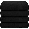 image:imageCotton Paradise 4 Piece Turkish Bath Towels for Bathroom 100 Cotton Extra Large Soft Plush Towels Bathroom Set Aqua BlueCoal Black