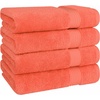 image:imageCotton Paradise 4 Piece Turkish Bath Towels for Bathroom 100 Cotton Extra Large Soft Plush Towels Bathroom Set Aqua BlueCoral