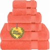 image:imageCotton Paradise 4 Piece Turkish Bath Towels for Bathroom 100 Cotton Extra Large Soft Plush Towels Bathroom Set Aqua BlueCoral