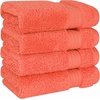 image:imageCotton Paradise 4 Piece Turkish Bath Towels for Bathroom 100 Cotton Extra Large Soft Plush Towels Bathroom Set Aqua BlueCoral