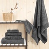 image:imageCotton Paradise 4 Piece Turkish Bath Towels for Bathroom 100 Cotton Extra Large Soft Plush Towels Bathroom Set Aqua BlueDark Gray