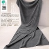 image:imageCotton Paradise 4 Piece Turkish Bath Towels for Bathroom 100 Cotton Extra Large Soft Plush Towels Bathroom Set Aqua BlueDark Gray
