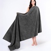 image:imageCotton Paradise 4 Piece Turkish Bath Towels for Bathroom 100 Cotton Extra Large Soft Plush Towels Bathroom Set Aqua BlueDark Gray