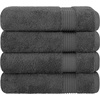 image:imageCotton Paradise 4 Piece Turkish Bath Towels for Bathroom 100 Cotton Extra Large Soft Plush Towels Bathroom Set Aqua BlueDark Gray