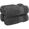 image:imageCotton Paradise 4 Piece Turkish Bath Towels for Bathroom 100 Cotton Extra Large Soft Plush Towels Bathroom Set Aqua BlueDark Gray