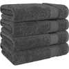 image:imageCotton Paradise 4 Piece Turkish Bath Towels for Bathroom 100 Cotton Extra Large Soft Plush Towels Bathroom Set Aqua BlueDark Gray