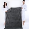 image:imageCotton Paradise 4 Piece Turkish Bath Towels for Bathroom 100 Cotton Extra Large Soft Plush Towels Bathroom Set Aqua BlueDark Gray