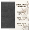 image:imageCotton Paradise 4 Piece Turkish Bath Towels for Bathroom 100 Cotton Extra Large Soft Plush Towels Bathroom Set Aqua BlueDark Gray