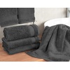 image:imageCotton Paradise 4 Piece Turkish Bath Towels for Bathroom 100 Cotton Extra Large Soft Plush Towels Bathroom Set Aqua BlueDark Gray