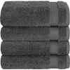 image:imageCotton Paradise 4 Piece Turkish Bath Towels for Bathroom 100 Cotton Extra Large Soft Plush Towels Bathroom Set Aqua BlueDark Gray