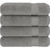 image:imageCotton Paradise 4 Piece Turkish Bath Towels for Bathroom 100 Cotton Extra Large Soft Plush Towels Bathroom Set Aqua BlueLight Grey