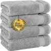 image:imageCotton Paradise 4 Piece Turkish Bath Towels for Bathroom 100 Cotton Extra Large Soft Plush Towels Bathroom Set Aqua BlueLight Grey