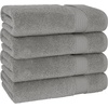 image:imageCotton Paradise 4 Piece Turkish Bath Towels for Bathroom 100 Cotton Extra Large Soft Plush Towels Bathroom Set Aqua BlueLight Grey