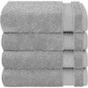 image:imageCotton Paradise 4 Piece Turkish Bath Towels for Bathroom 100 Cotton Extra Large Soft Plush Towels Bathroom Set Aqua BlueLight Grey