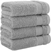 image:imageCotton Paradise 4 Piece Turkish Bath Towels for Bathroom 100 Cotton Extra Large Soft Plush Towels Bathroom Set Aqua BlueLight Grey