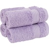 image:imageCotton Paradise 4 Piece Turkish Bath Towels for Bathroom 100 Cotton Extra Large Soft Plush Towels Bathroom Set Aqua BlueLilac
