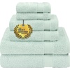 image:imageCotton Paradise 4 Piece Turkish Bath Towels for Bathroom 100 Cotton Extra Large Soft Plush Towels Bathroom Set Aqua BlueMint Green