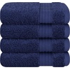 image:imageCotton Paradise 4 Piece Turkish Bath Towels for Bathroom 100 Cotton Extra Large Soft Plush Towels Bathroom Set Aqua BlueNavy Blue