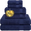 image:imageCotton Paradise 4 Piece Turkish Bath Towels for Bathroom 100 Cotton Extra Large Soft Plush Towels Bathroom Set Aqua BlueNavy Blue