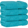 image:imageCotton Paradise 4 Piece Turkish Bath Towels for Bathroom 100 Cotton Extra Large Soft Plush Towels Bathroom Set Aqua BlueOcean Aqua