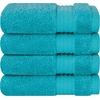 image:imageCotton Paradise 4 Piece Turkish Bath Towels for Bathroom 100 Cotton Extra Large Soft Plush Towels Bathroom Set Aqua BlueOcean Aqua