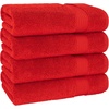 image:imageCotton Paradise 4 Piece Turkish Bath Towels for Bathroom 100 Cotton Extra Large Soft Plush Towels Bathroom Set Aqua BlueRed