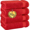 image:imageCotton Paradise 4 Piece Turkish Bath Towels for Bathroom 100 Cotton Extra Large Soft Plush Towels Bathroom Set Aqua BlueRed