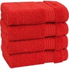 image:imageCotton Paradise 4 Piece Turkish Bath Towels for Bathroom 100 Cotton Extra Large Soft Plush Towels Bathroom Set Aqua BlueRed