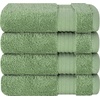 image:imageCotton Paradise 4 Piece Turkish Bath Towels for Bathroom 100 Cotton Extra Large Soft Plush Towels Bathroom Set Aqua BlueSage Green