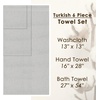 image:imageCotton Paradise 4 Piece Turkish Bath Towels for Bathroom 100 Cotton Extra Large Soft Plush Towels Bathroom Set Aqua BlueSilver Grey