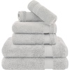 image:imageCotton Paradise 4 Piece Turkish Bath Towels for Bathroom 100 Cotton Extra Large Soft Plush Towels Bathroom Set Aqua BlueSilver Grey
