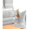 image:imageCotton Paradise 4 Piece Turkish Bath Towels for Bathroom 100 Cotton Extra Large Soft Plush Towels Bathroom Set Aqua BlueSilver Grey